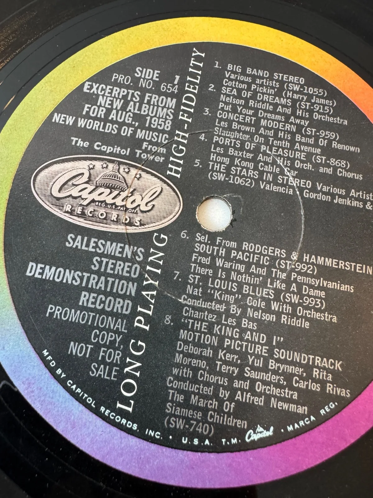 Capital Stereo Demonstration Record PRO 638 Not For Sale Vinyl LP, image 4