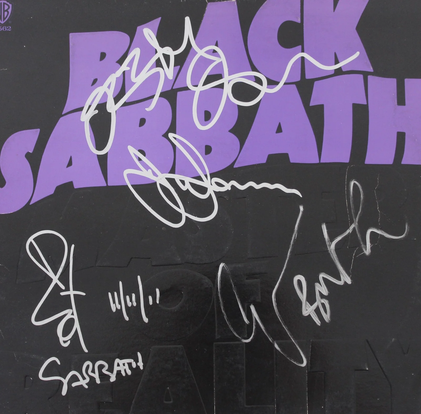 Ozzy Osbourne, Tony Iommi, Bill Ward, Geezer Butler — Black Sabbath (4) Osbourne, Iommi, Ward & Butler Signed Album Cover w Vinyl PSA, изображение 2