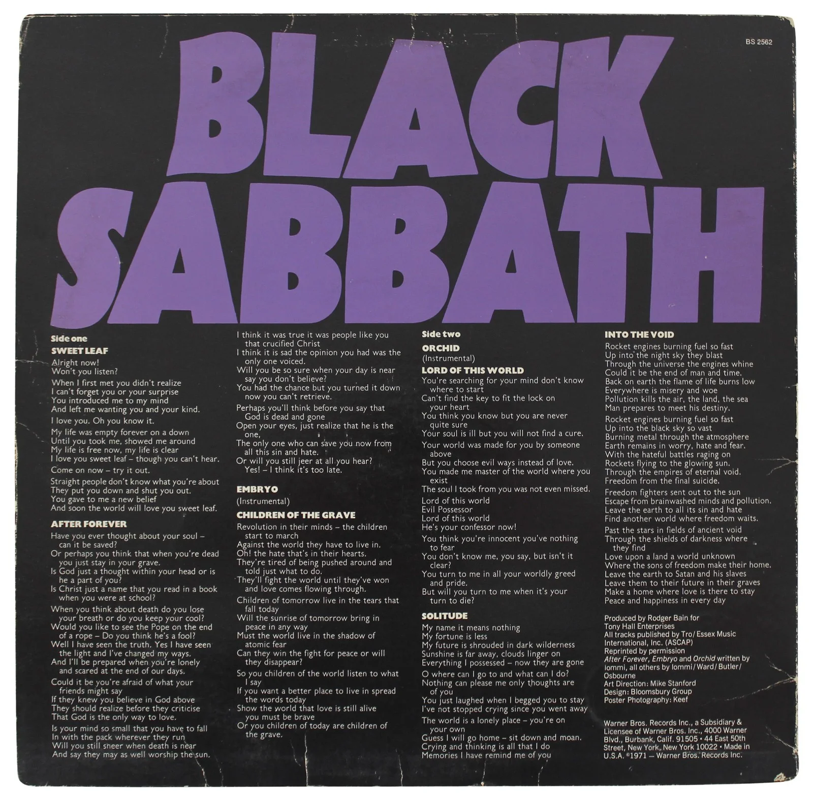 Ozzy Osbourne, Tony Iommi, Bill Ward, Geezer Butler — Black Sabbath (4) Osbourne, Iommi, Ward & Butler Signed Album Cover w Vinyl PSA, изображение 4