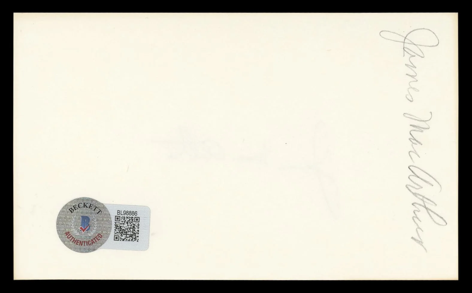 James MacArthur — James MacArthur Hawaii Five-O Authentic Signed 3x5 Index Card BAS #BL98886, image 5
