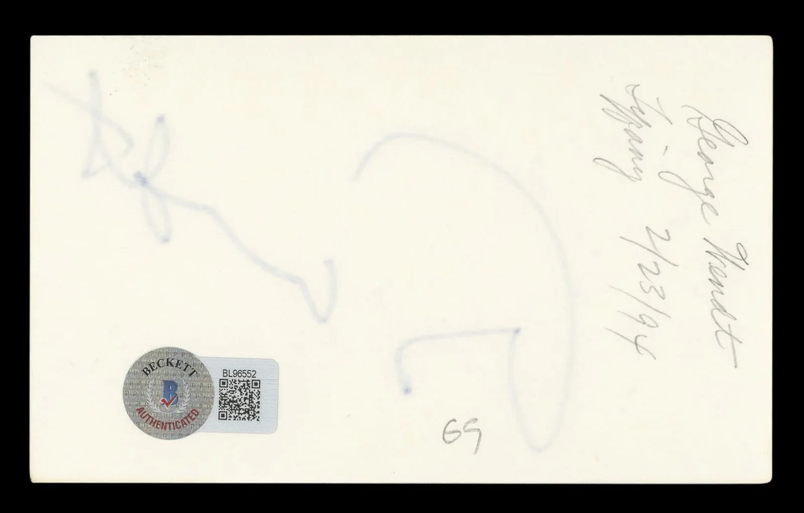 George Wendt — George Wendt Cheers Authentic Signed 3x5 Index Card Autographed BAS #BL96552, image 5