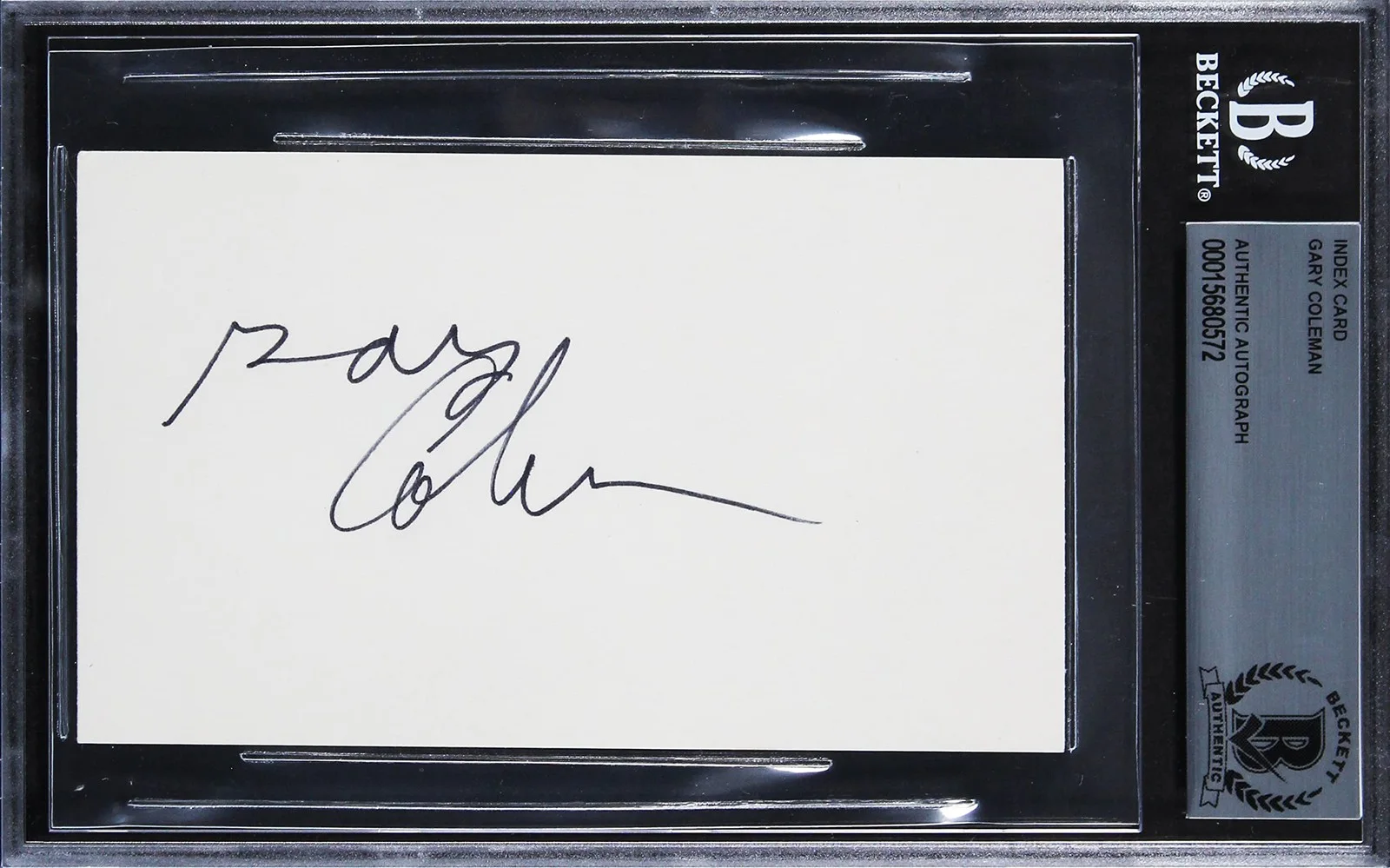 Gary Coleman — Gary Coleman Diff'rent Strokes Authentic Signed 3x5 Index Card BAS Slabbed 2, image 4
