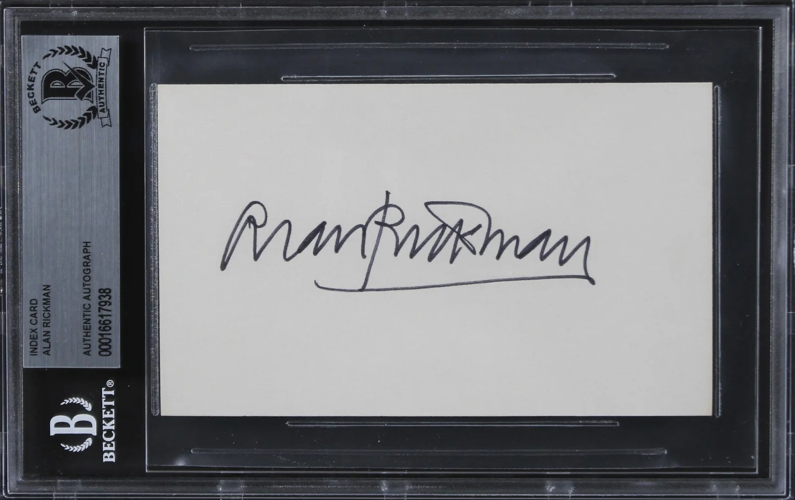 Alan Rickman — Alan Rickman Die Hard Authentic Signed 3x5 Index Card Autographed BAS Slabbed