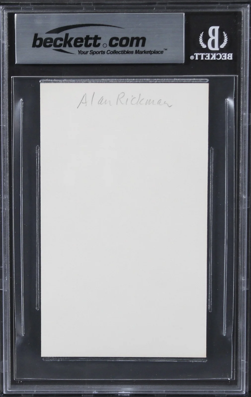 Alan Rickman — Alan Rickman Die Hard Authentic Signed 3x5 Index Card Autographed BAS Slabbed, изображение 2