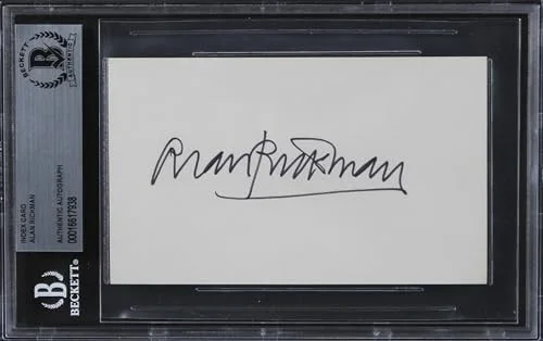 Alan Rickman — Alan Rickman Die Hard Authentic Signed 3x5 Index Card Autographed BAS Slabbed, изображение 3