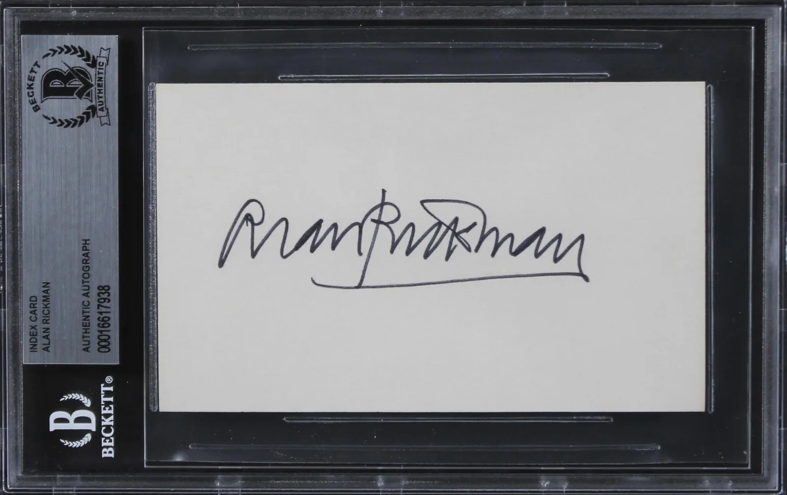Alan Rickman — Alan Rickman Die Hard Authentic Signed 3x5 Index Card Autographed BAS Slabbed, изображение 4