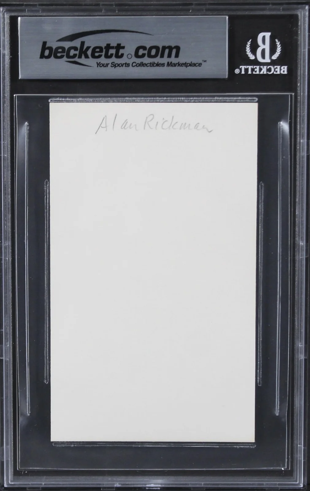 Alan Rickman — Alan Rickman Die Hard Authentic Signed 3x5 Index Card Autographed BAS Slabbed, изображение 5