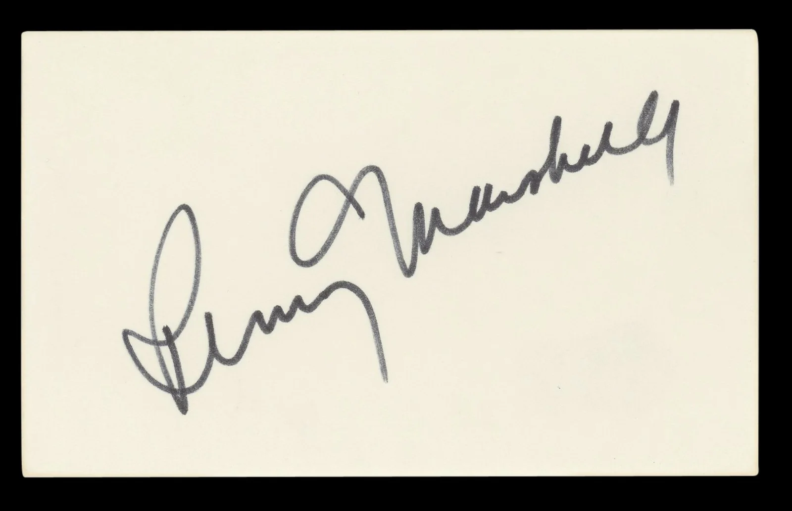 Penny Marshall — Penny Marshall Laverne & Shirley Authentic Signed 3x5 Index Card BAS #BL96541
