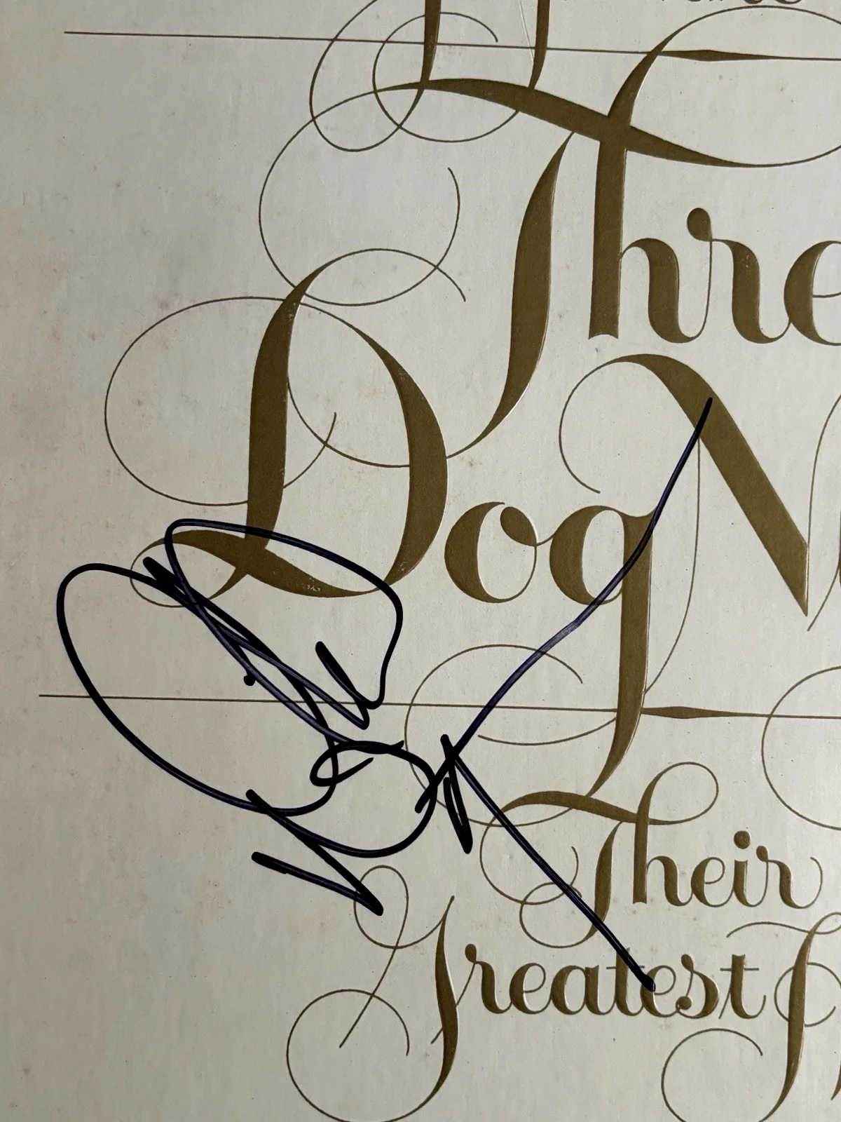 CHUCK NEGRON Signed THREE DOG NIGHT Vinyl Album Greatest Hits JOY TO THE WORLD, изображение 3