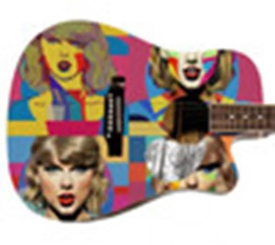 Taylor Swift Autographed w Heart Custom The Color of Love Acoustic Graphics Guit, изображение 3