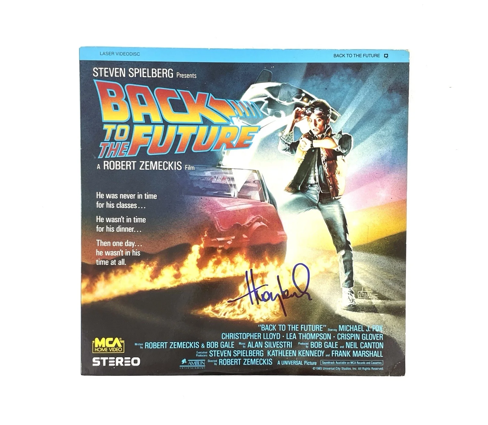 Huey Lewis — Back to the Future Huey Lewis Autographed Signed Laserdisc Movie ACOA Certified, image 3