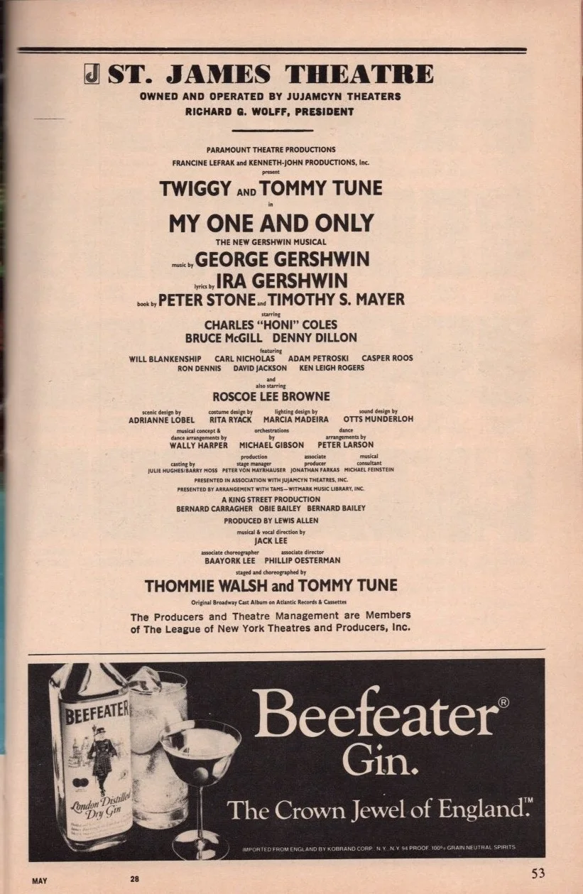Cast — Tommy Tune & Twiggy Signed Autographed Cast My One and Only Playbill, image 3
