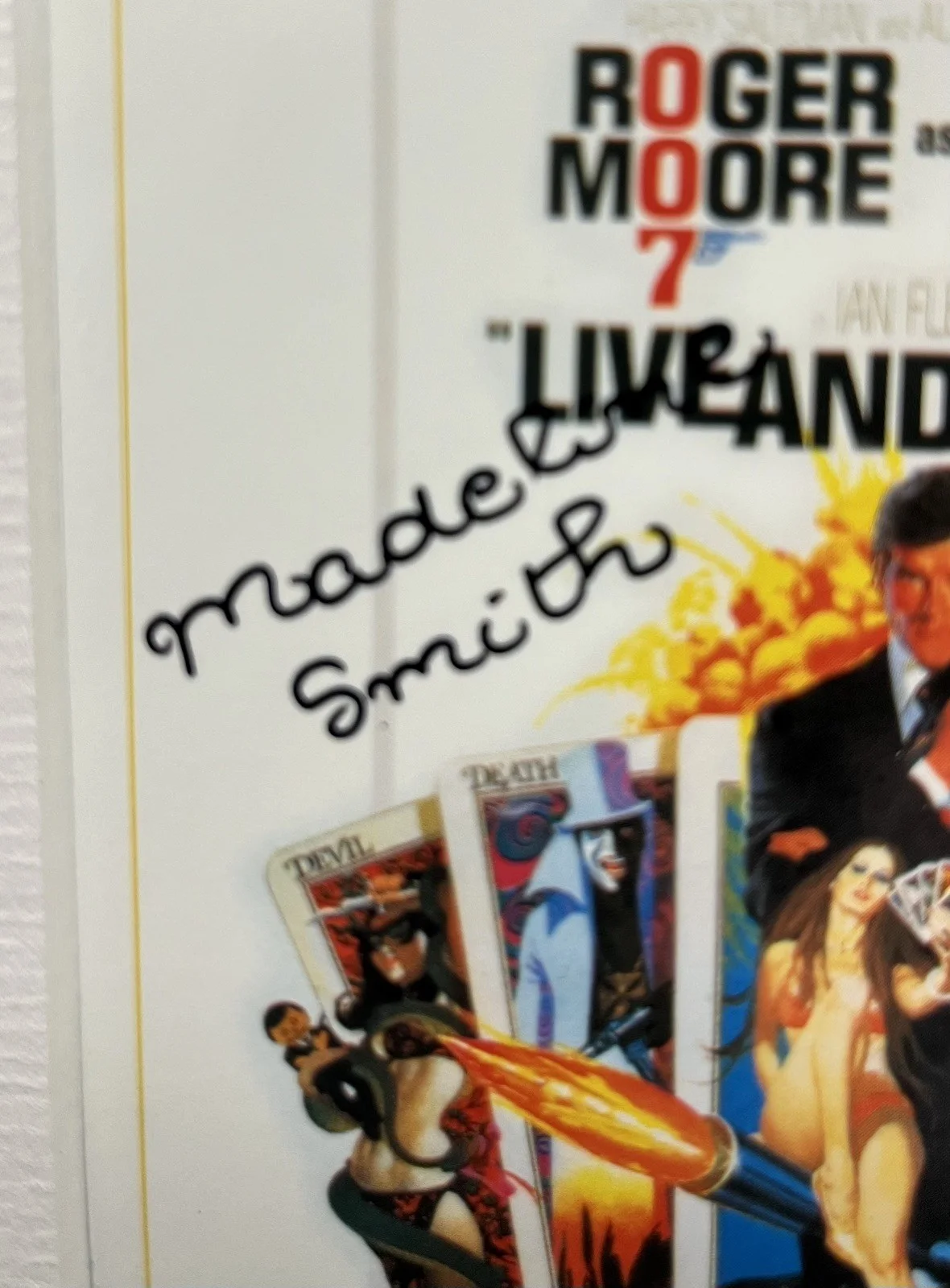 Madeline Smith Signed LIVE AND LET DIE Original 35mm Film Cell Mounted Display, image 2