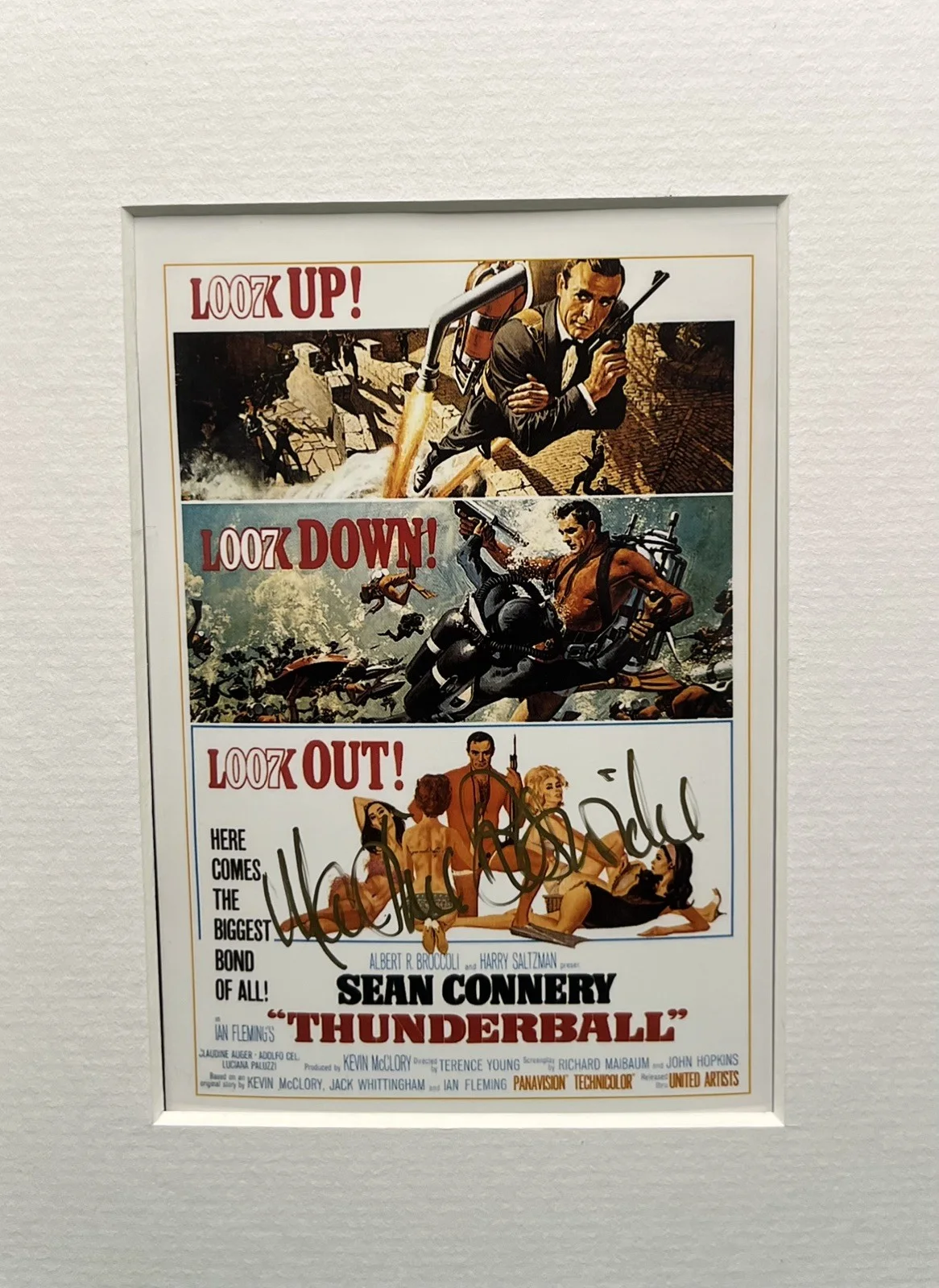 Martine Beswick Signed . THUNDERBALL . Original 35mm Film Cell Mounted Display, image 2