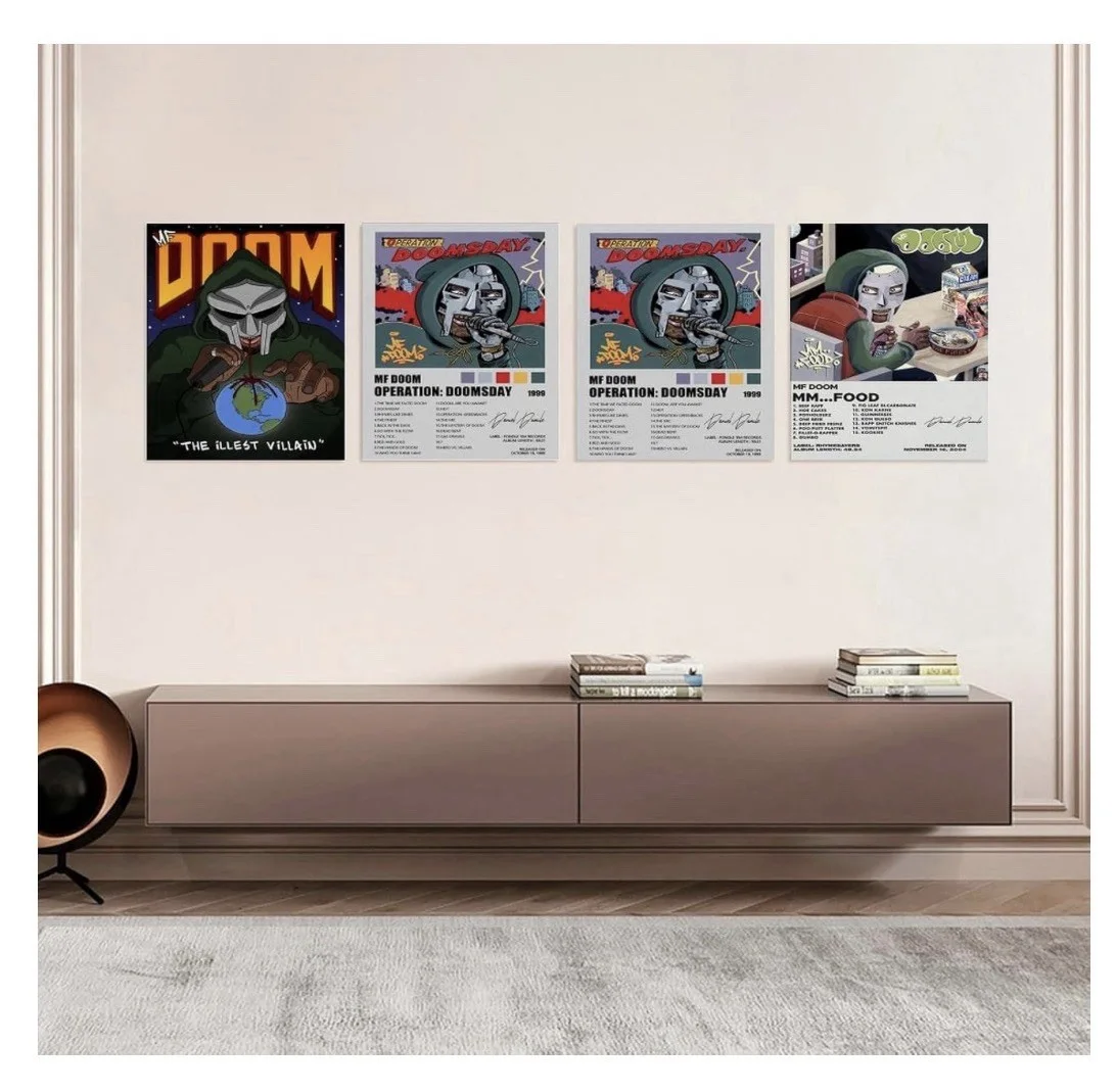 MF Doom 4 PCS Album Poster Music Canvas Wall Art 08x10inch(20x25cm), изображение 3