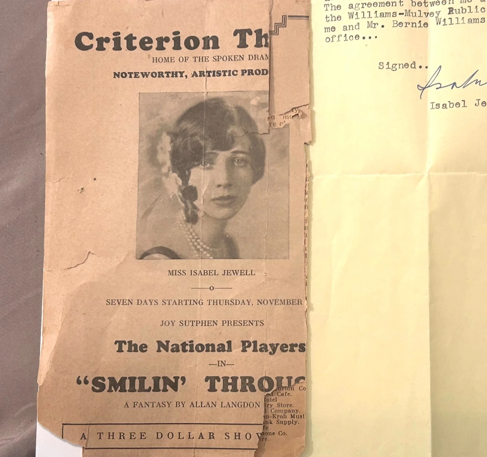 Isabel Jewell — Isabel Jewell signed letter concerning TV commercial gift she was given, изображение 4