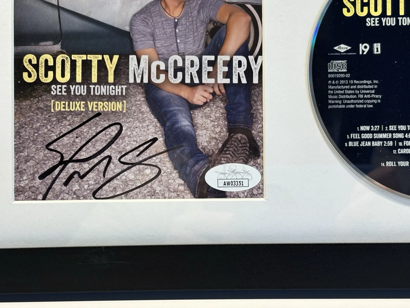 Scotty McCreery Signed CD Framed See You Tonight JSA Authentic Autographed, image 3