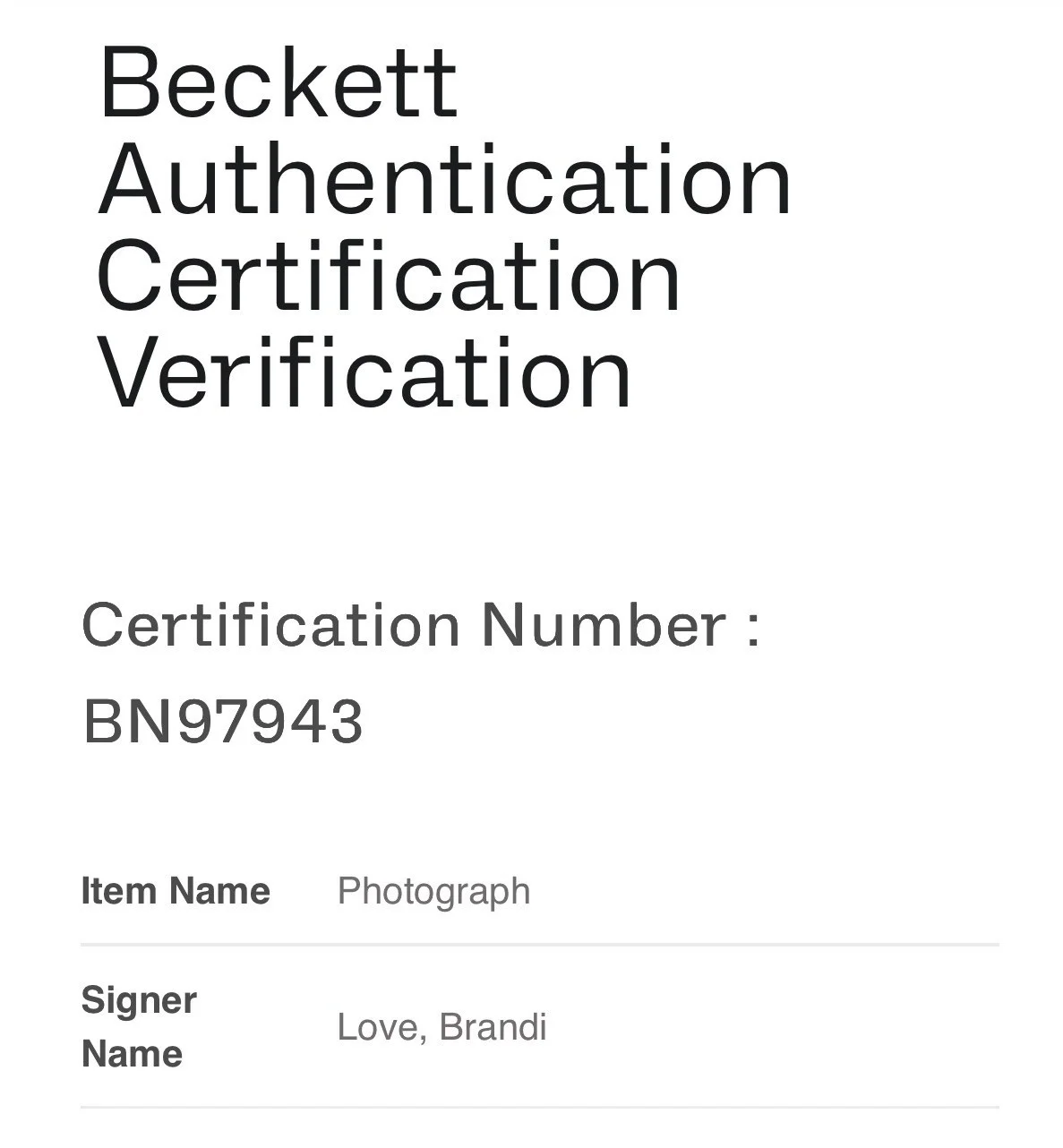 Brandi Love — Brandi Love Signed 8x10 Photo BAS Beckett Witness COA Autograph Adult Star🎥, изображение 3