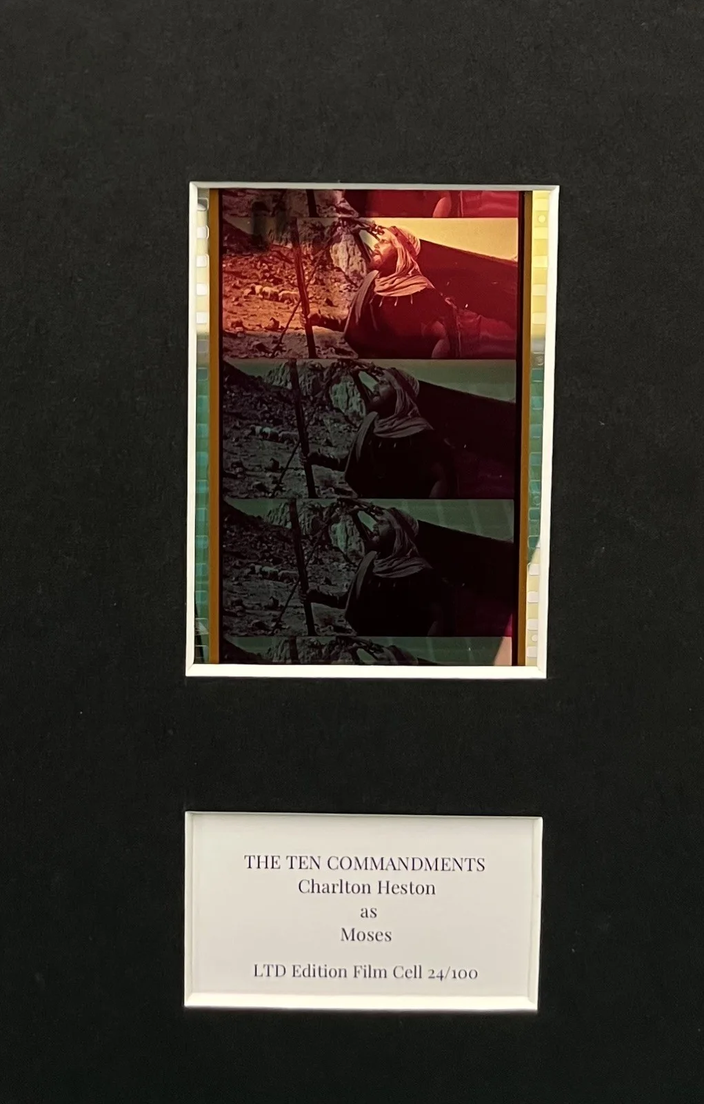 The Ten Commandments. Charlton Heston 35mm Film Cell Mounted Display, image 2