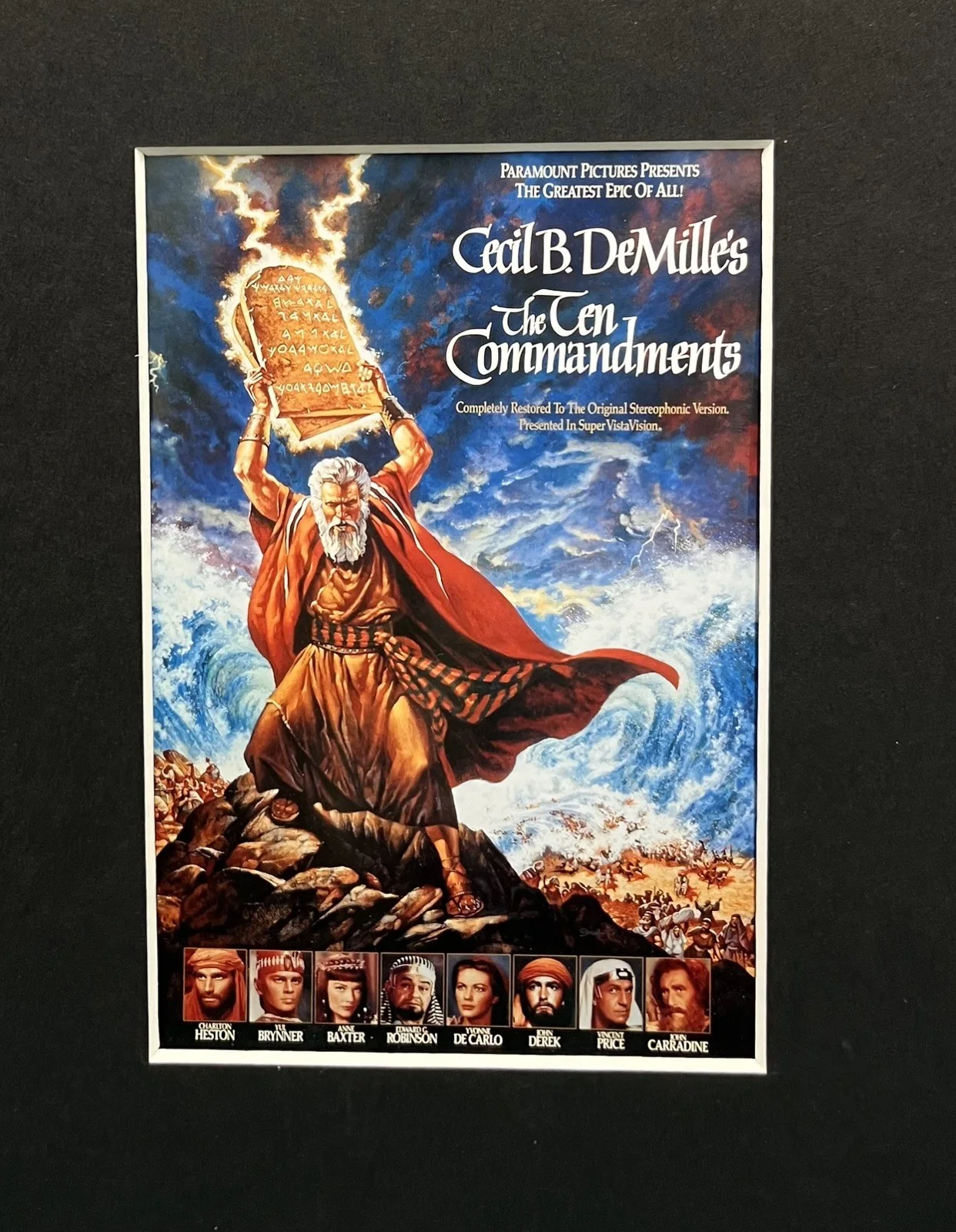 The Ten Commandments. Charlton Heston 35mm Film Cell Mounted Display, image 3