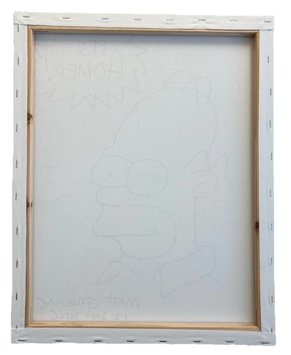 Matt Groening — Matt Groening Signed 16x20 Canvas Homer Simpson Sketch PSA/DNA LOA 10 AUTO, image 3