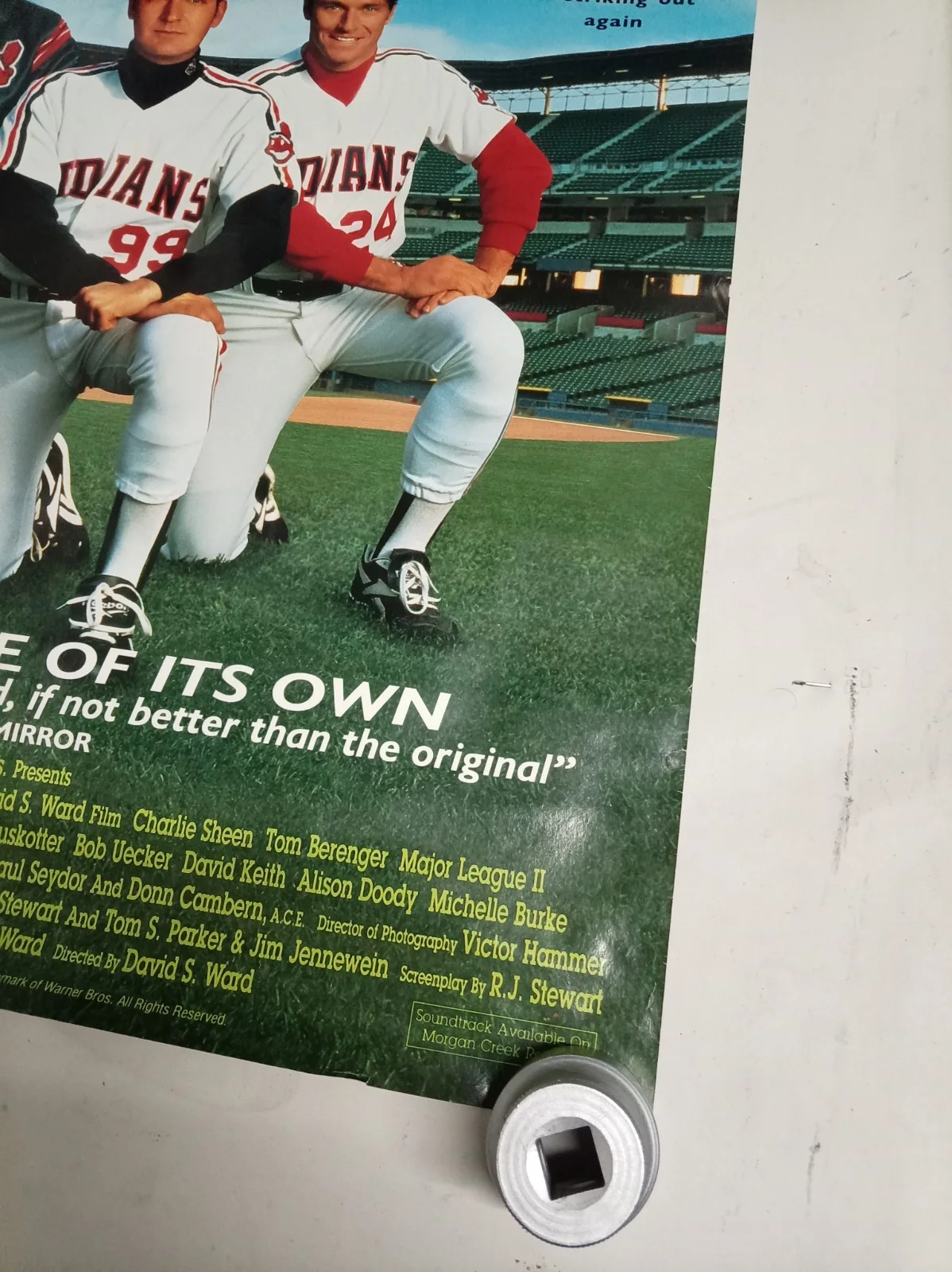 MAJOR LEAGUE 2 ONE SHEET ROLLED POSTER CHARLIE SHEEN 1994, image 5