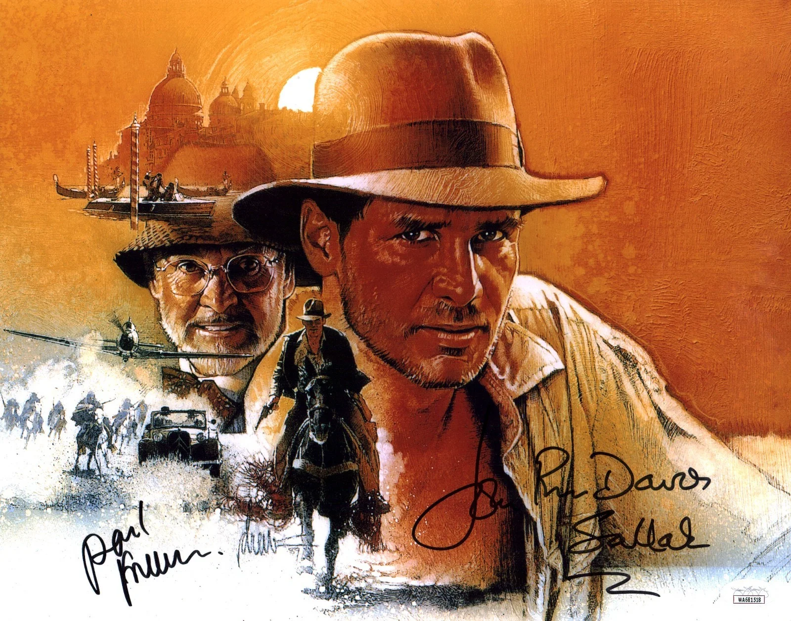 Paul Freeman, John Rhys-Davies — Indiana Jones 11x14 Signed Photo Poster John Rhys-Davies Paul +1 JSA Cert Auto