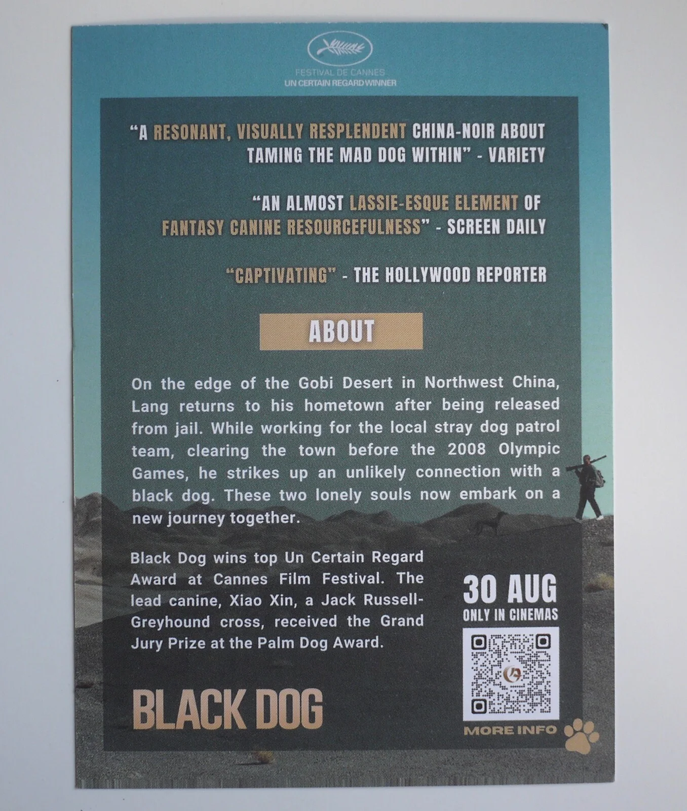 Black Dog (2024) FILM MOVIE PROMO POSTCARD SIZED FLYER, изображение 2