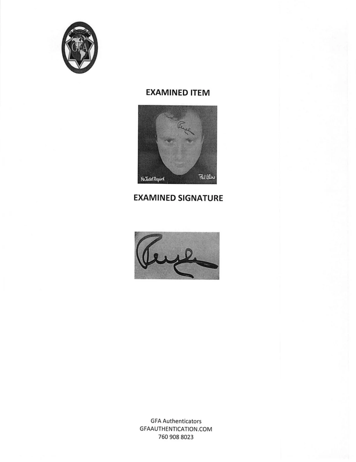 Phil Collins No Jacket Required Album Genesis Autograph Collectible, изображение 5