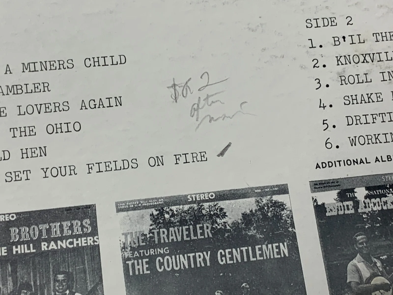 RALPH STANLEY Signed Autograph Album STANLEY BROTHERS Live Lp Bluegrass, изображение 3