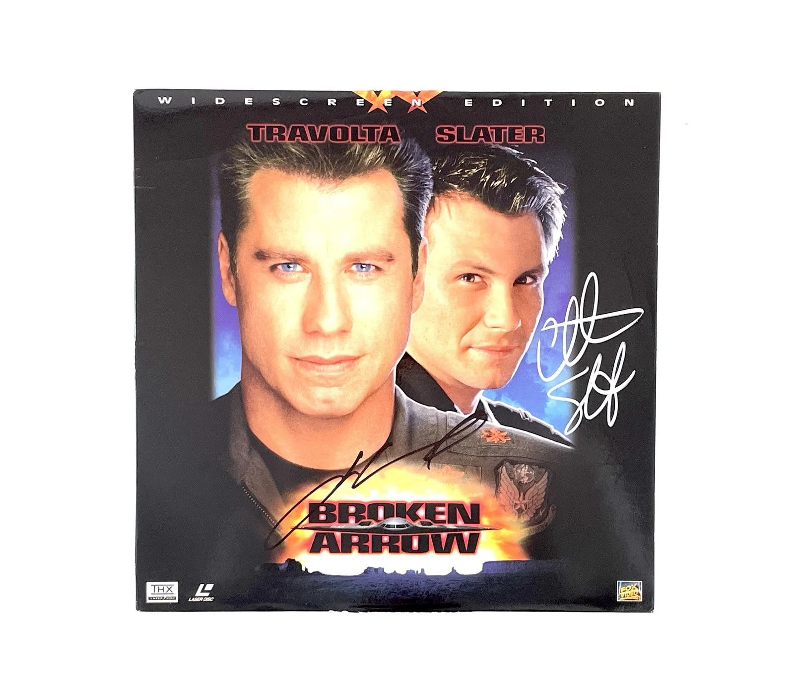 John Travolta, Christian Slater — Broken Arrow Cast Signed Movie Laserdisc John Travolta Christian Slater JSA COA, изображение 4