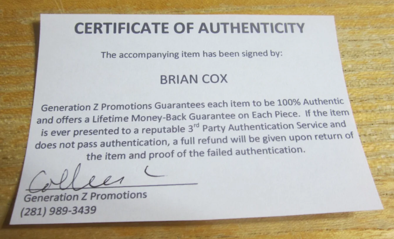 Brian Cox — Brian Cox Actor Autographed Signed 5X7 Photo "X-Men 2" General William Stryker, изображение 3