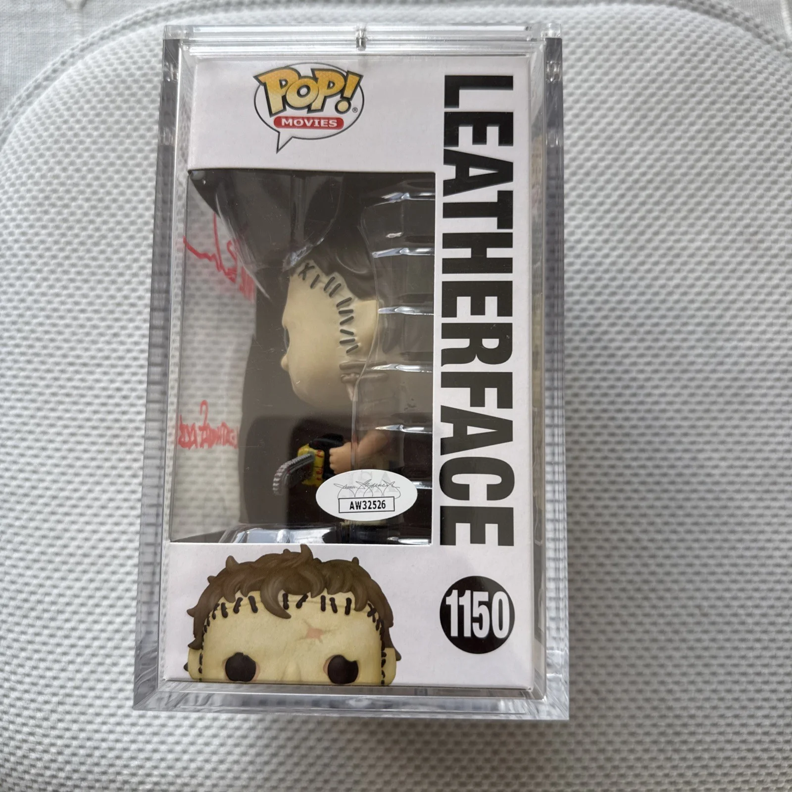 Mark Burnham — Mark Burnham Signed Leatherface Funko POP #1150 Texas Chainsaw Massacre JSA COA, image 2