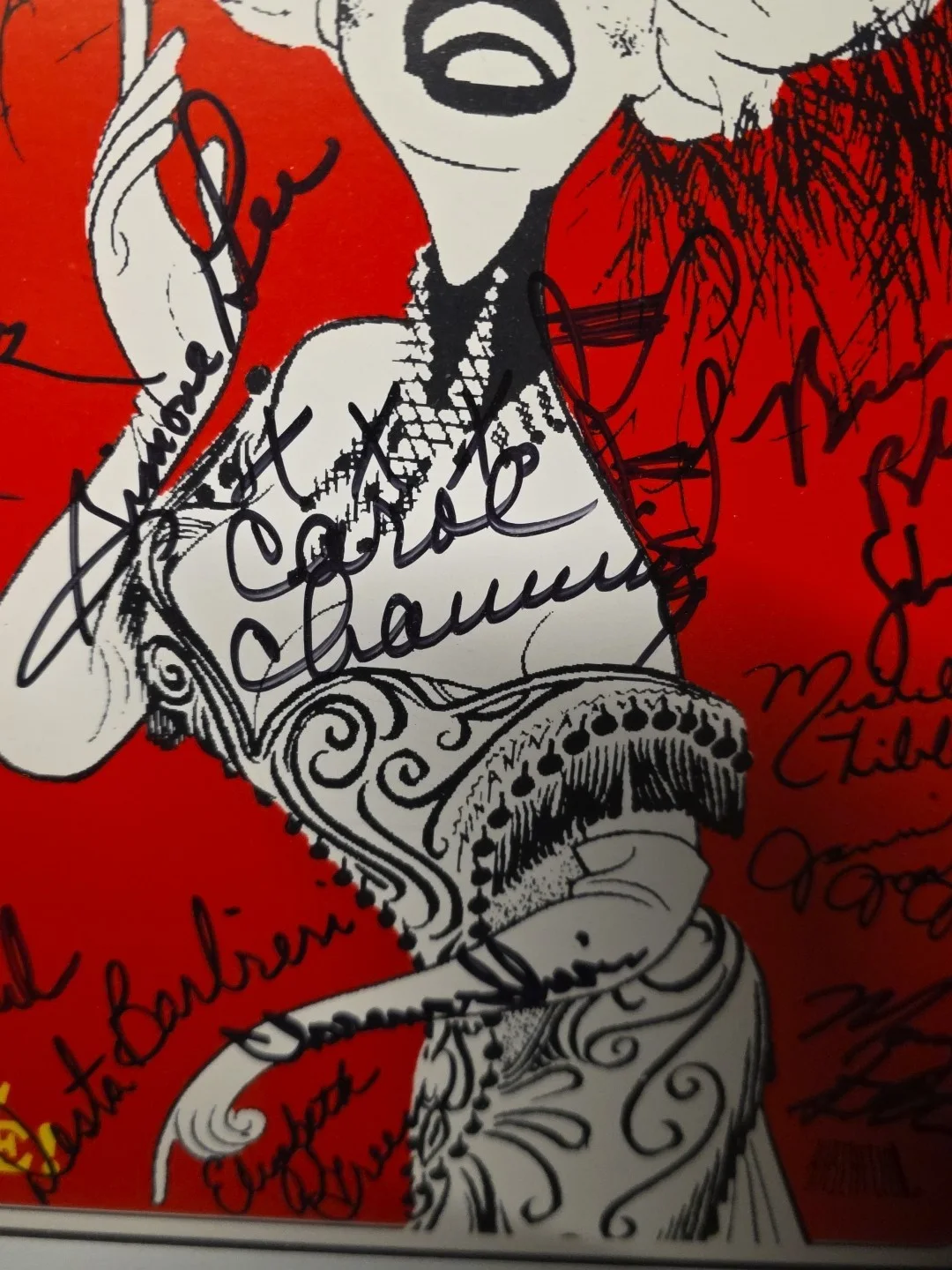 entire cast — Signed Carol Channing Hello Dolly Window Card Poster 40 Signatures Framed, изображение 2