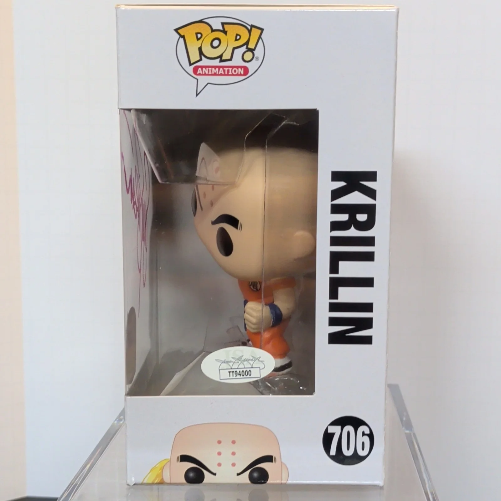 Sonny Strait — Funko Pop Dragon Ball Z Krillin Signed by Sonny Strait JSA Authenticated, image 2