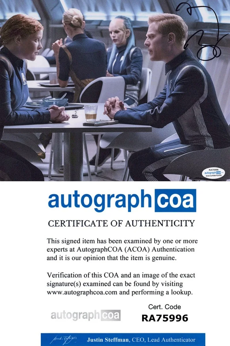 ANTHONY RAPP — Anthony Rapp signed "STAR TREK DISCOVERY" 8x10 Photo AUTO Paul Stamets ACOA COA