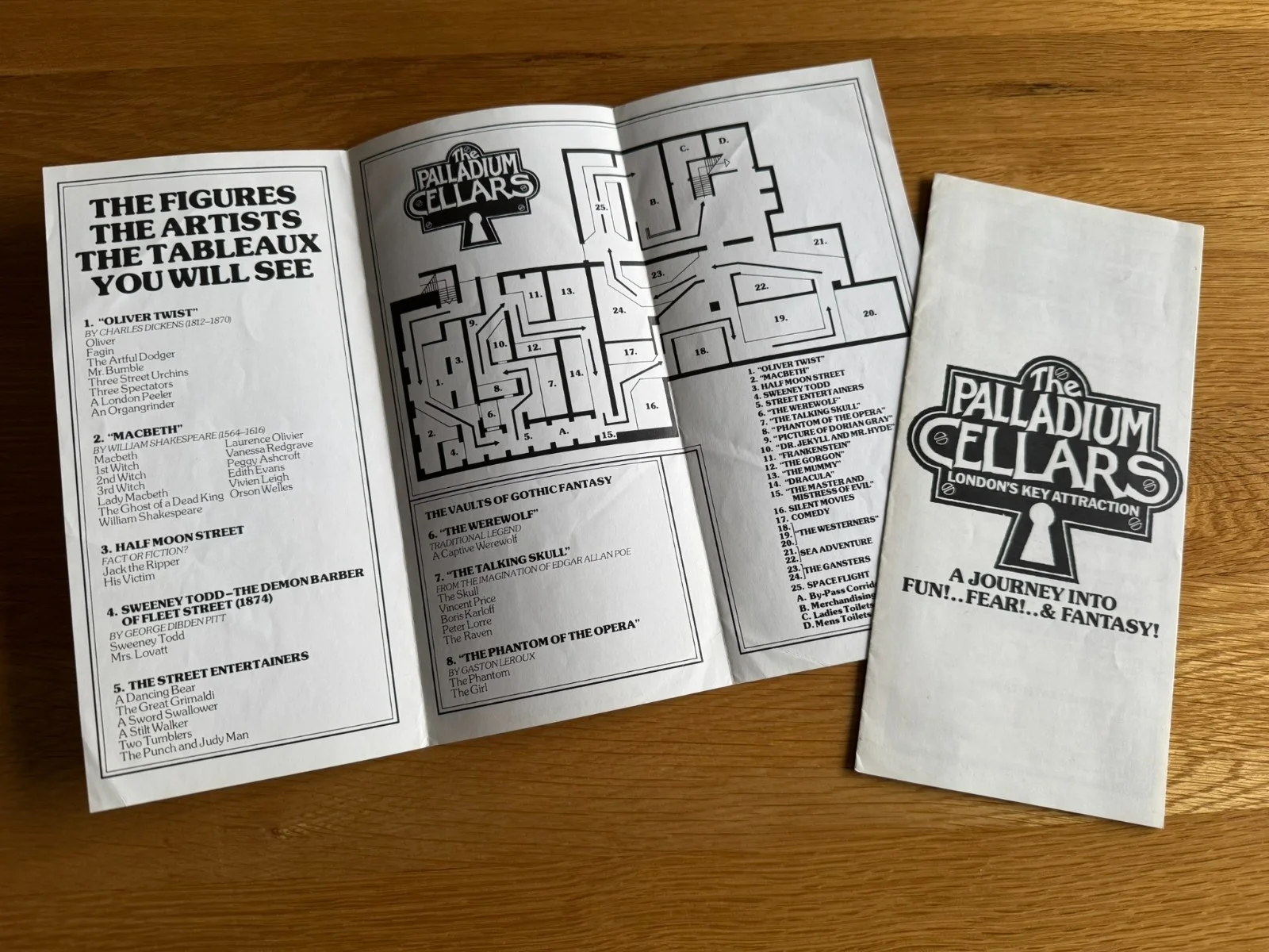 London Palladium Cellars Waxworks Brochure / Vintage Guide Book with 2 Pamphlets, изображение 5