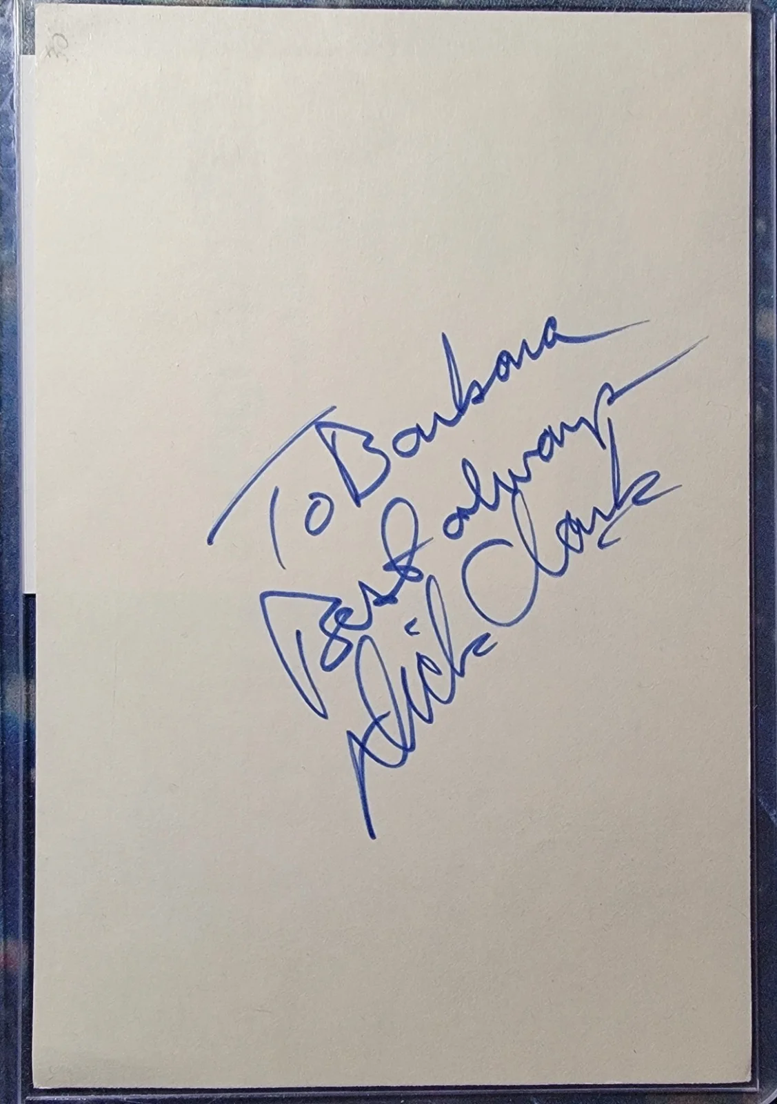 Dick Clark — Dick Clark Authentic Signed Index Card W/ ACOA American Bandstand New Years Eve