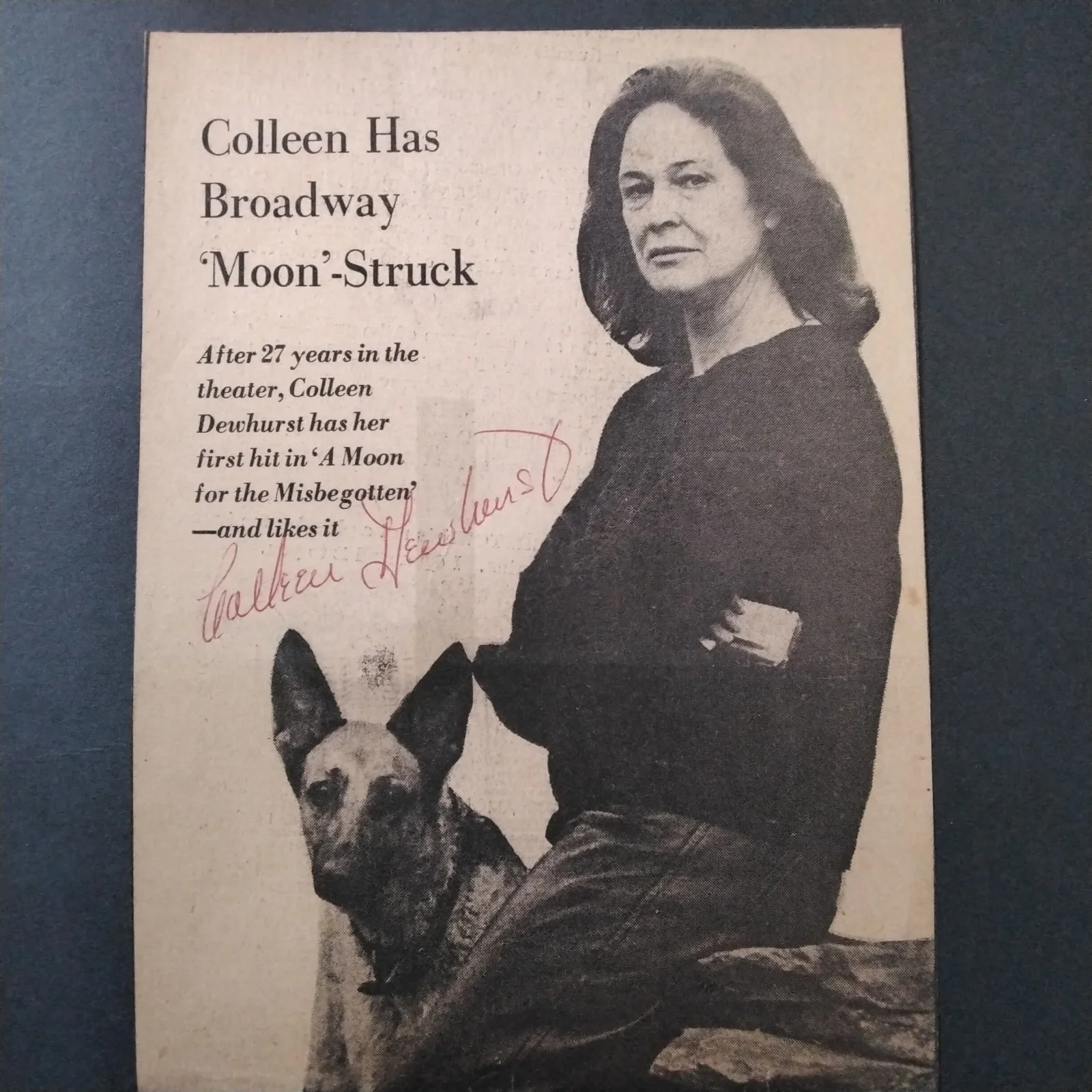 Colleen Dewhurst SIGNED 1974 Play Ad Stage TV Actress Moon for the Misbegotten, изображение 2