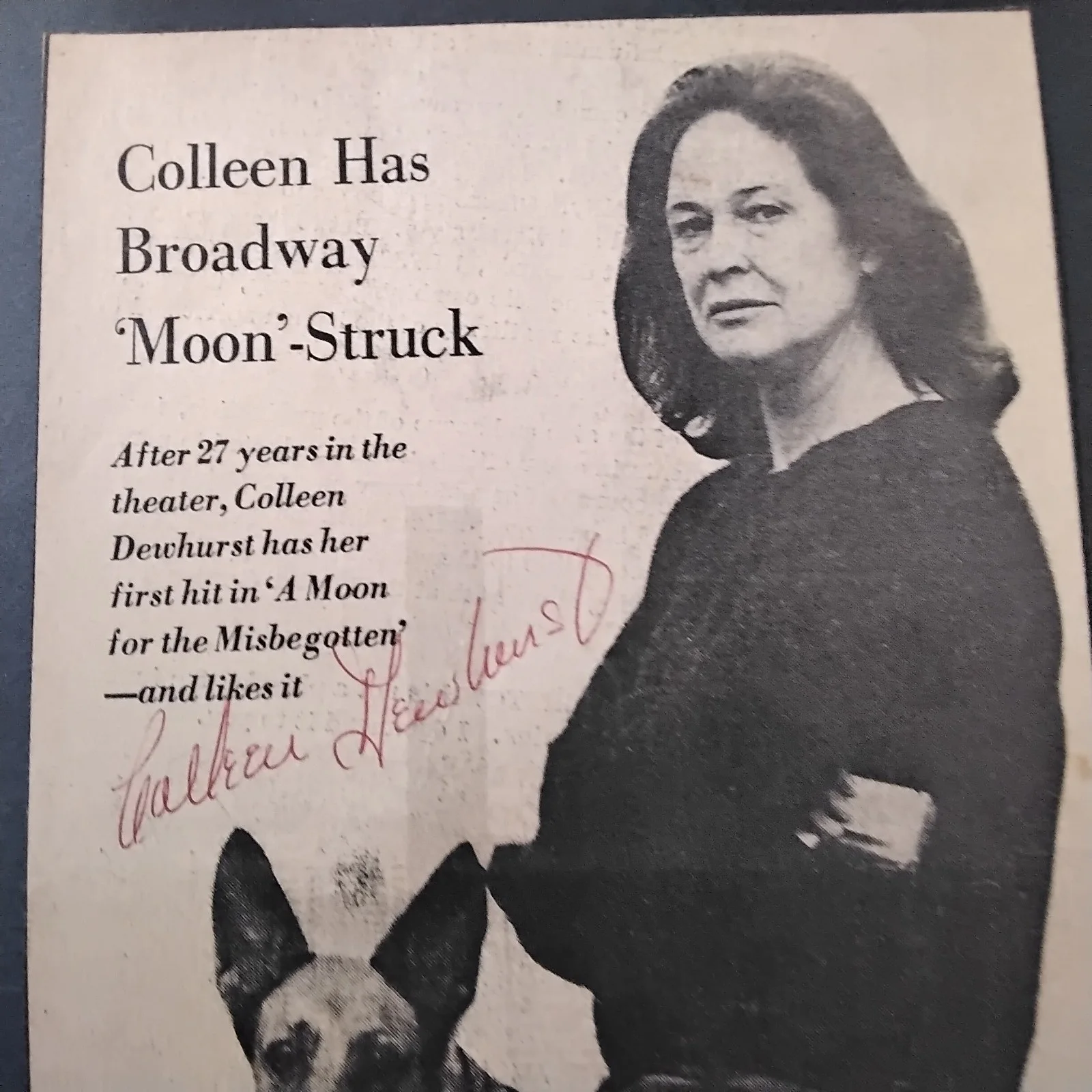 Colleen Dewhurst SIGNED 1974 Play Ad Stage TV Actress Moon for the Misbegotten, изображение 3
