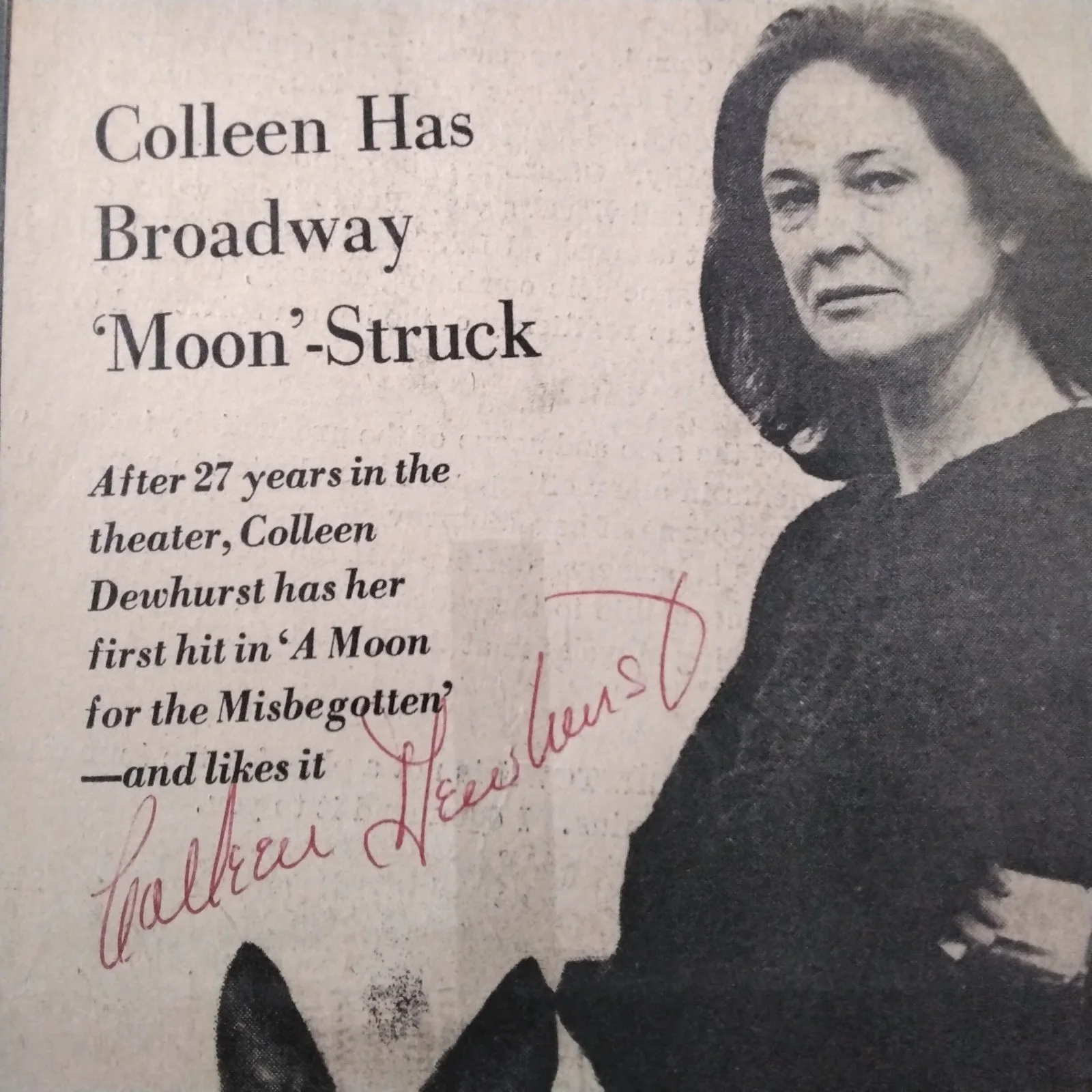 Colleen Dewhurst SIGNED 1974 Play Ad Stage TV Actress Moon for the Misbegotten, изображение 4