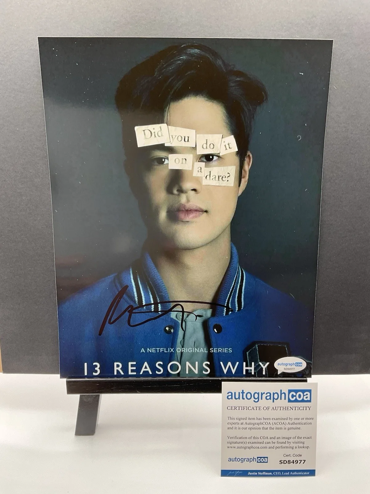 Ross Butler — Ross Butler signed photo 13 Reasons Why signed 8x10 ACOA Netflix Riverdale