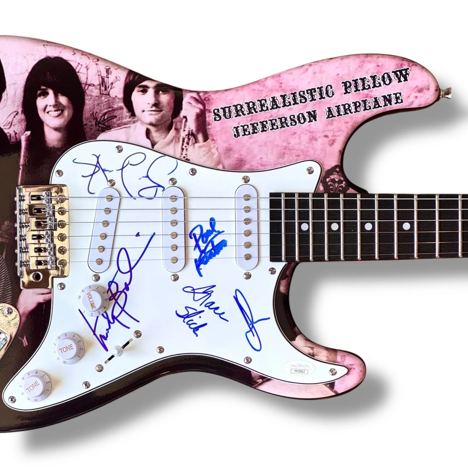 Jefferson Airplane Signed Guitar Custom JSA COA Grace Slick Kaukonen Kantner +2, image 2