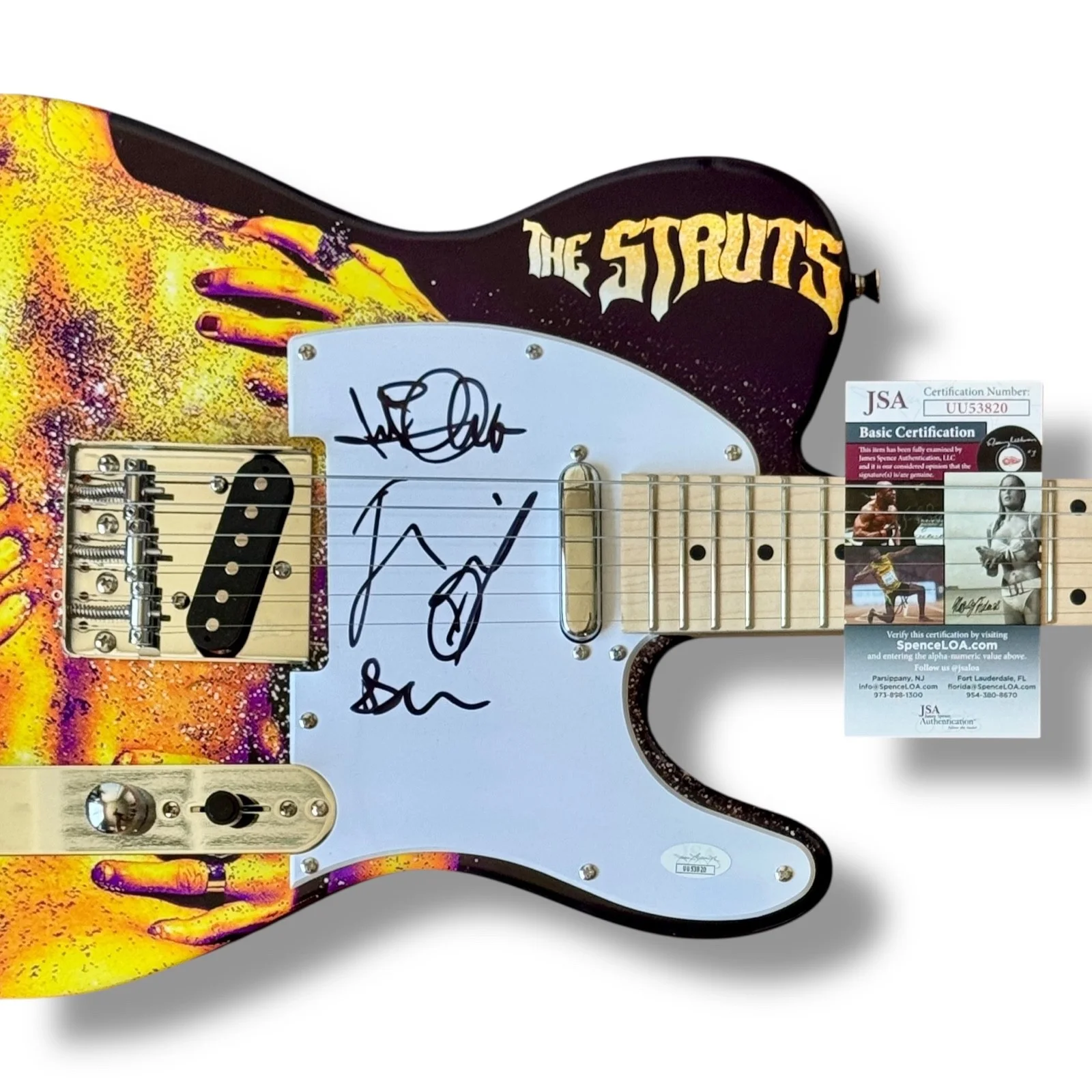The Struts Signed Guitar Custom Graphics JSA COA Everybody Wants Luke Spiller +3, изображение 2