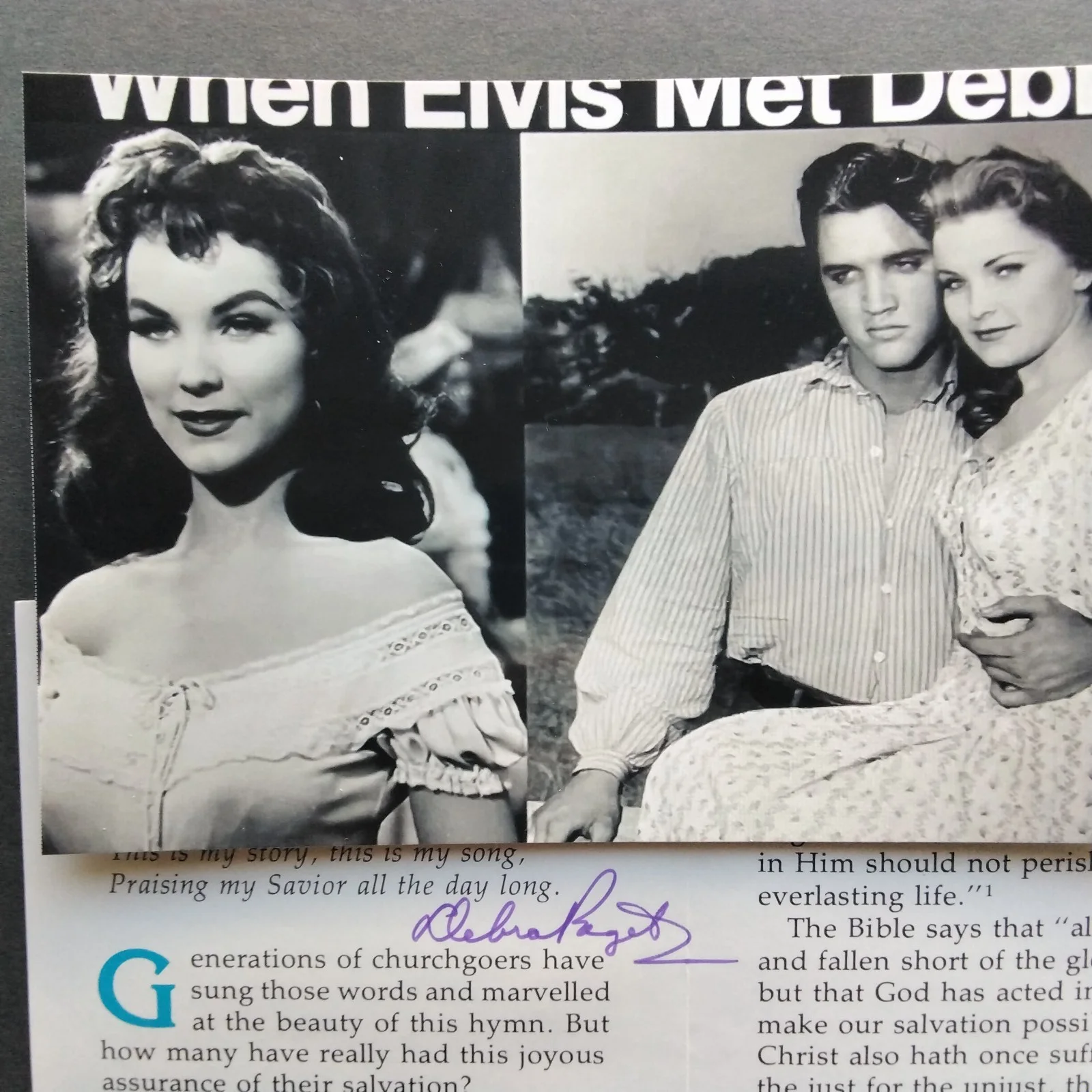 Debra Paget SIGNED Paper 50s Movie Actress Broken Arrow Prince Valiant Cry City, изображение 2