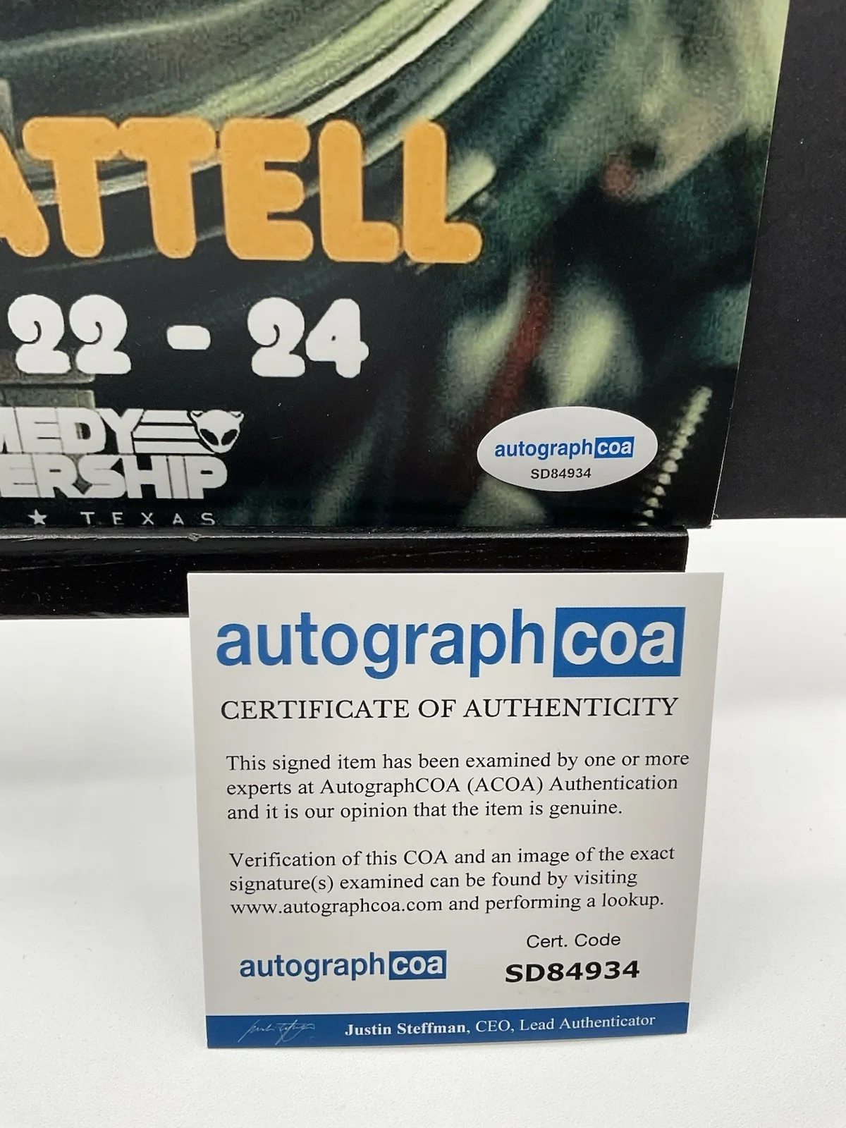 Dave Attell — Dave Attell Signed photo ACOA Insomniac with Dave Attell 8x10 Comedy Mothership, изображение 3