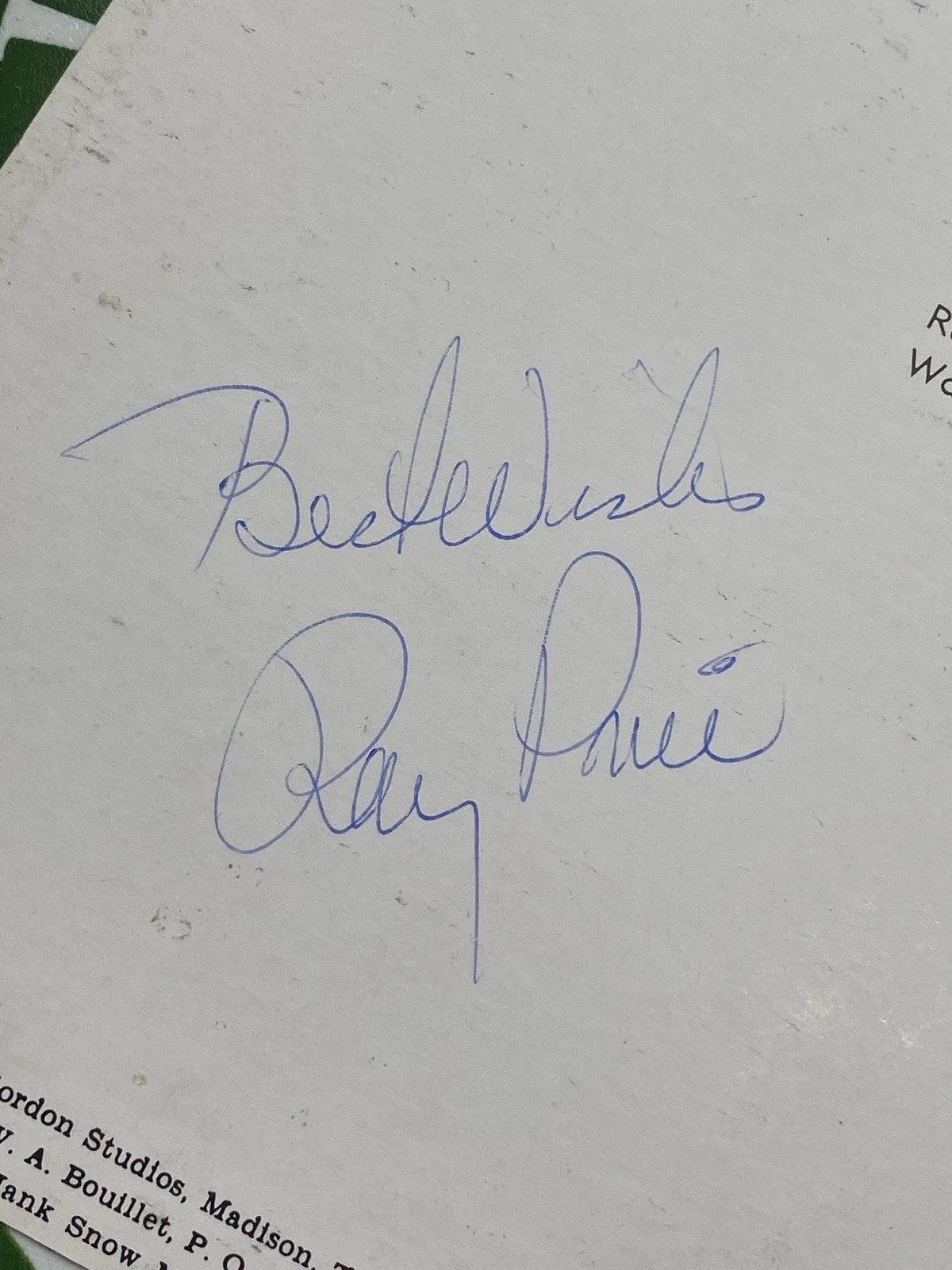Vintage Signed Ray Price Country Music Photo 10x8 Autograph, изображение 2