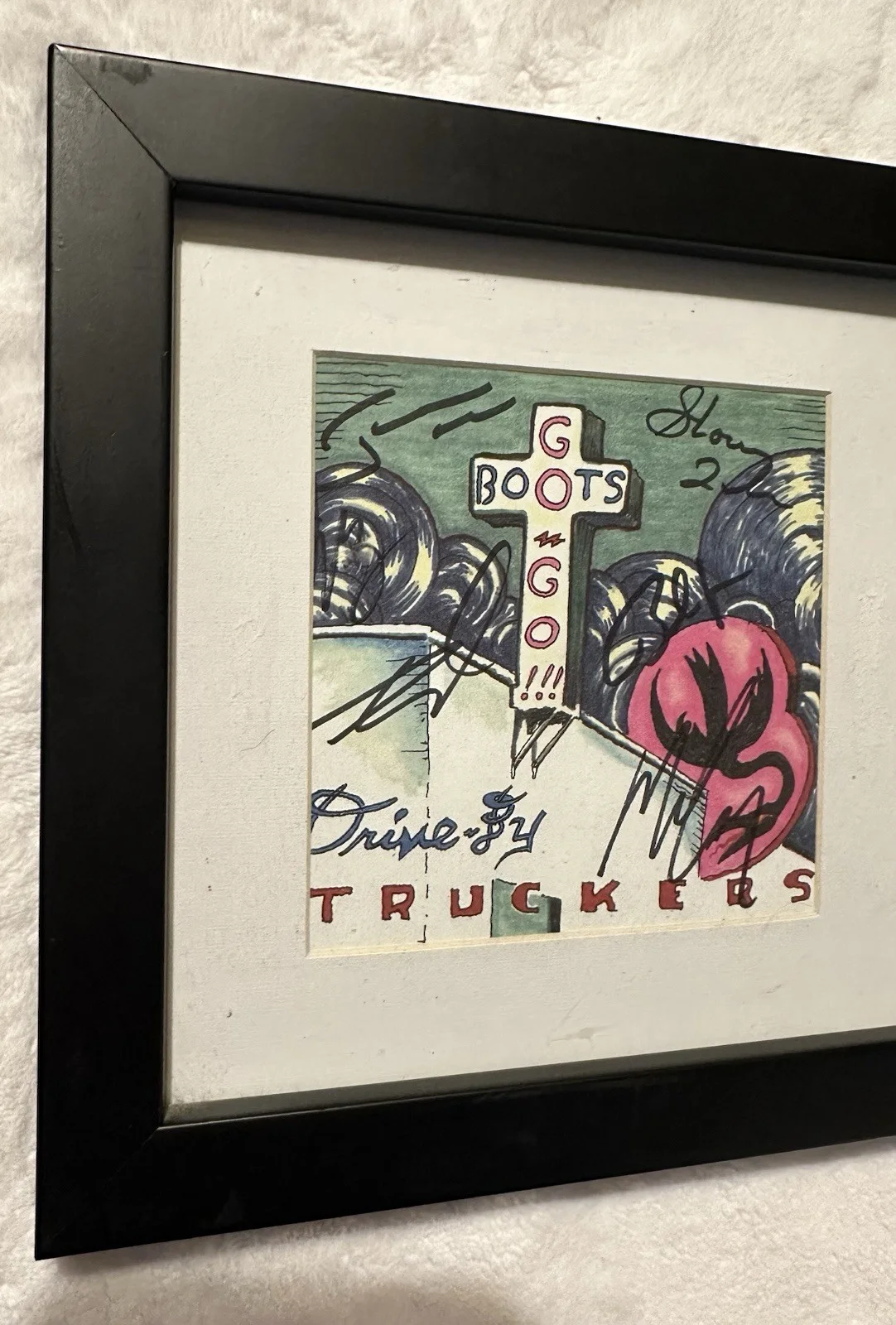 Rare Autographed Full Band Signed Drive By Truckers Display Lynyrd Skynyrd Rock, изображение 2