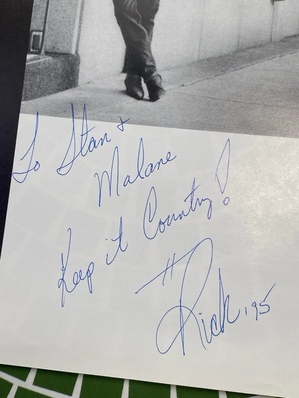 Rick Tippe Signed LP Cover – Original Autograph 1995 Country Music, image 2