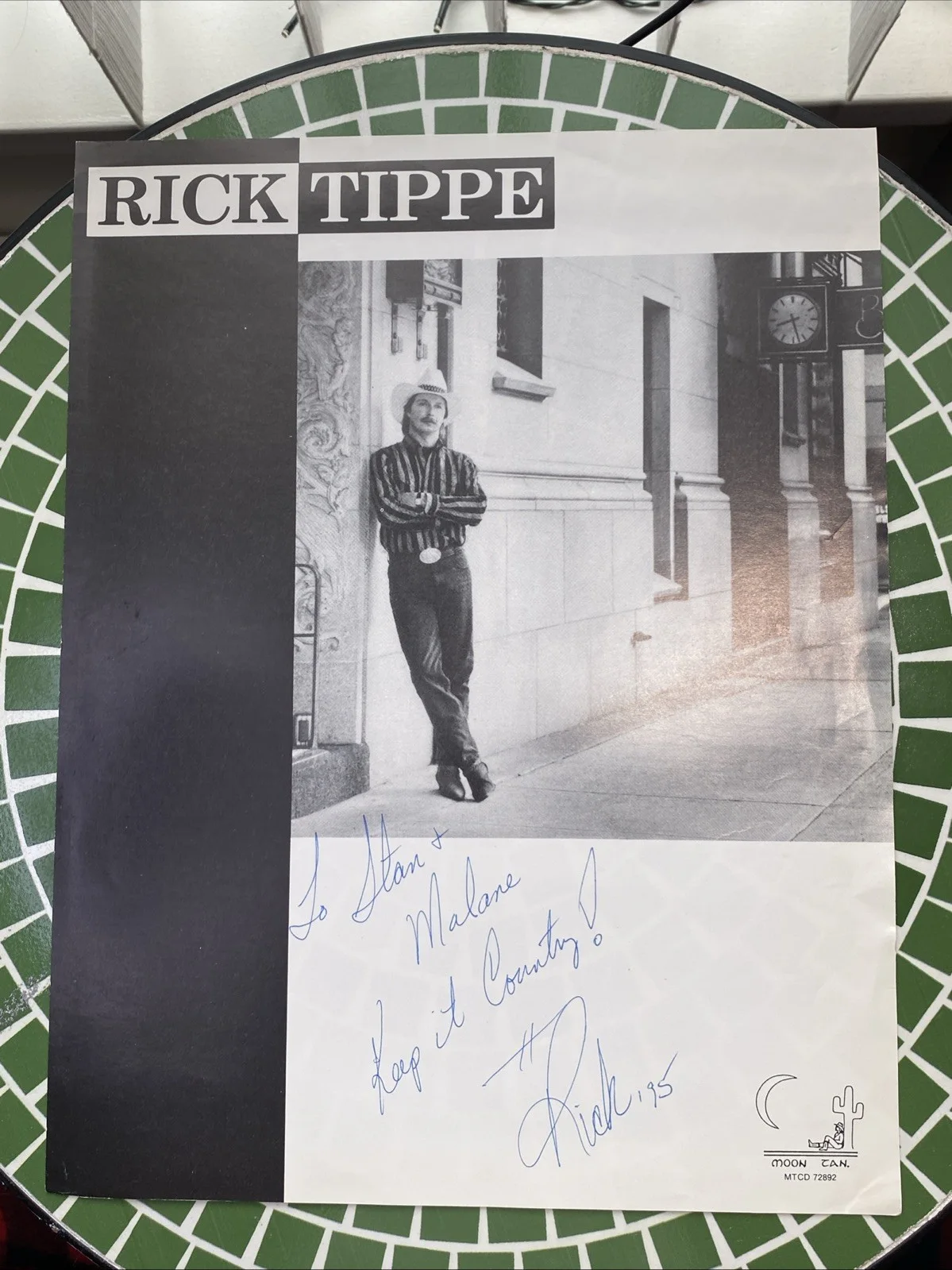 Rick Tippe Signed LP Cover – Original Autograph 1995 Country Music, image 3